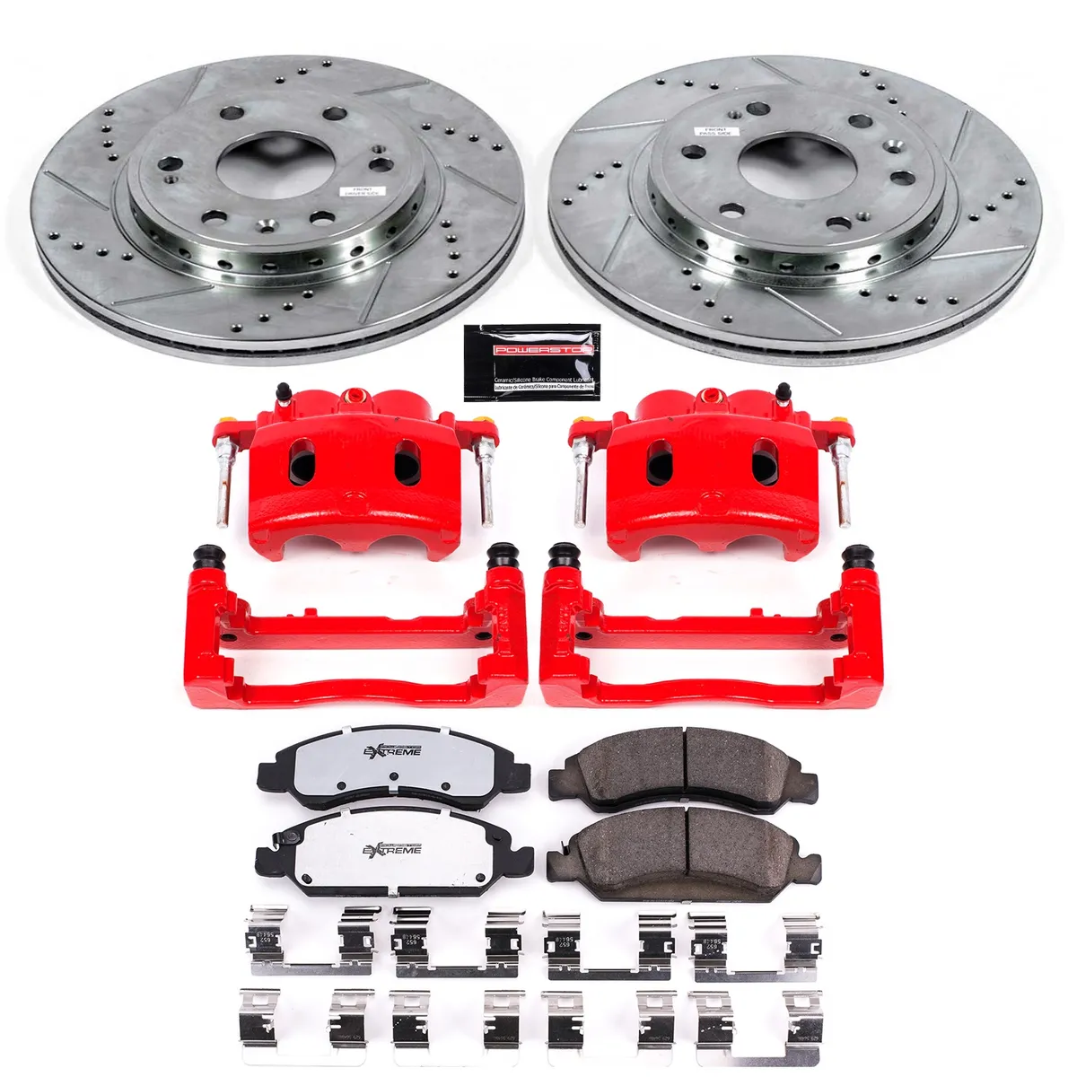Z36 Truck/Tow Upgrade Kit: Drilled/Slotted Rotors; Carbon-Fiber Ceramic Pads; Powder Coated Calipers product image
