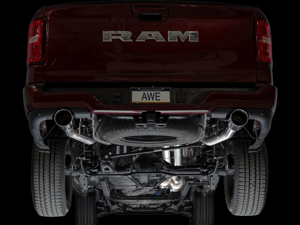 AWE 0FG Catback Exhaust for 2025 RAM 1500 3.0TT Standard and High Output - Chrome Silver Tips - 3015-32530 product image