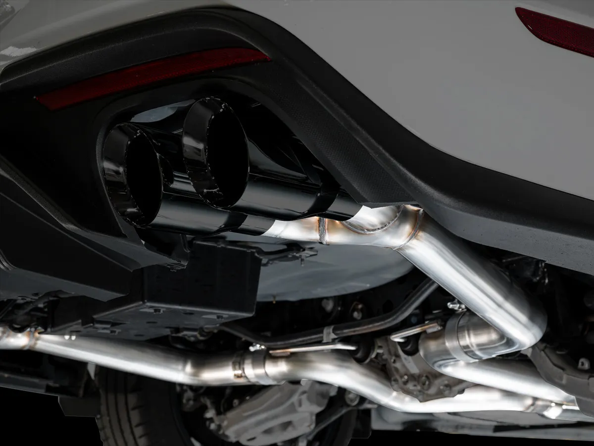 AWE Touring Edition Cat-back Exhaust for the '18-'23 S550 Mustang GT - Quad Chrome Silver Tips product image