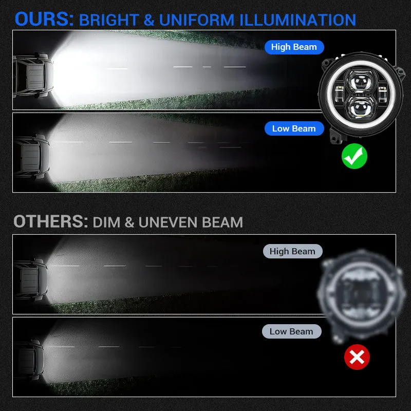 "9"" Jeep JL JT LED Halo Headlights with Turn Signals for 2018-2026 Wrangler & Gladiator" product image