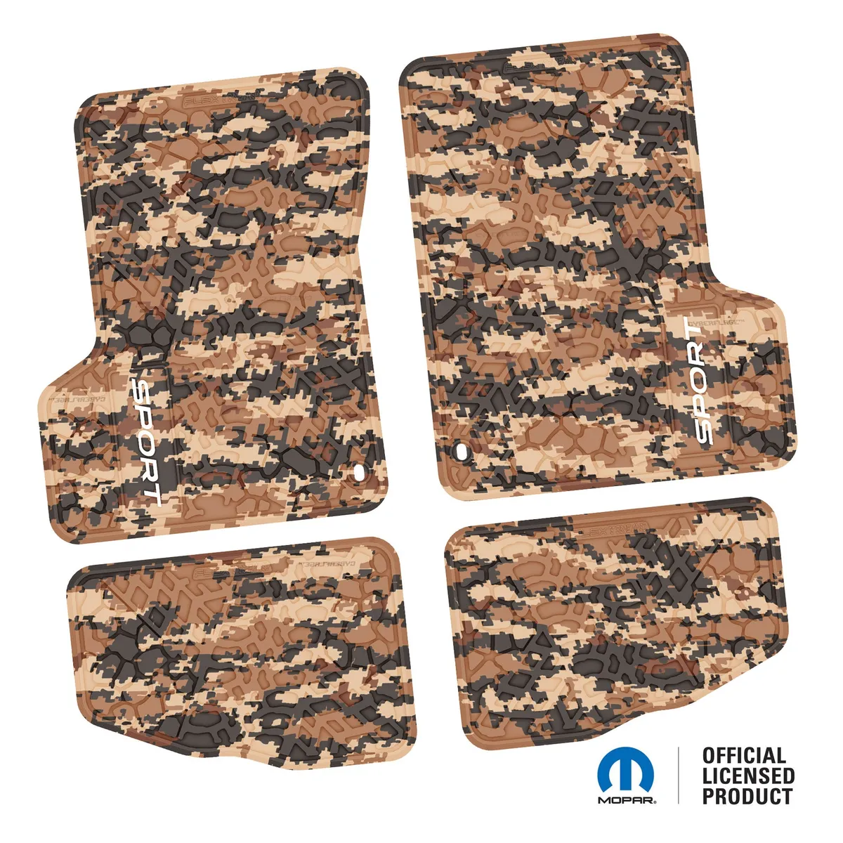 Ngtt44044001- 03-06 Jeep Tj/Lj 2DR Front And Rear- Tire Tread/Scorched Earth Scene w/ Sport Insert - Black product image