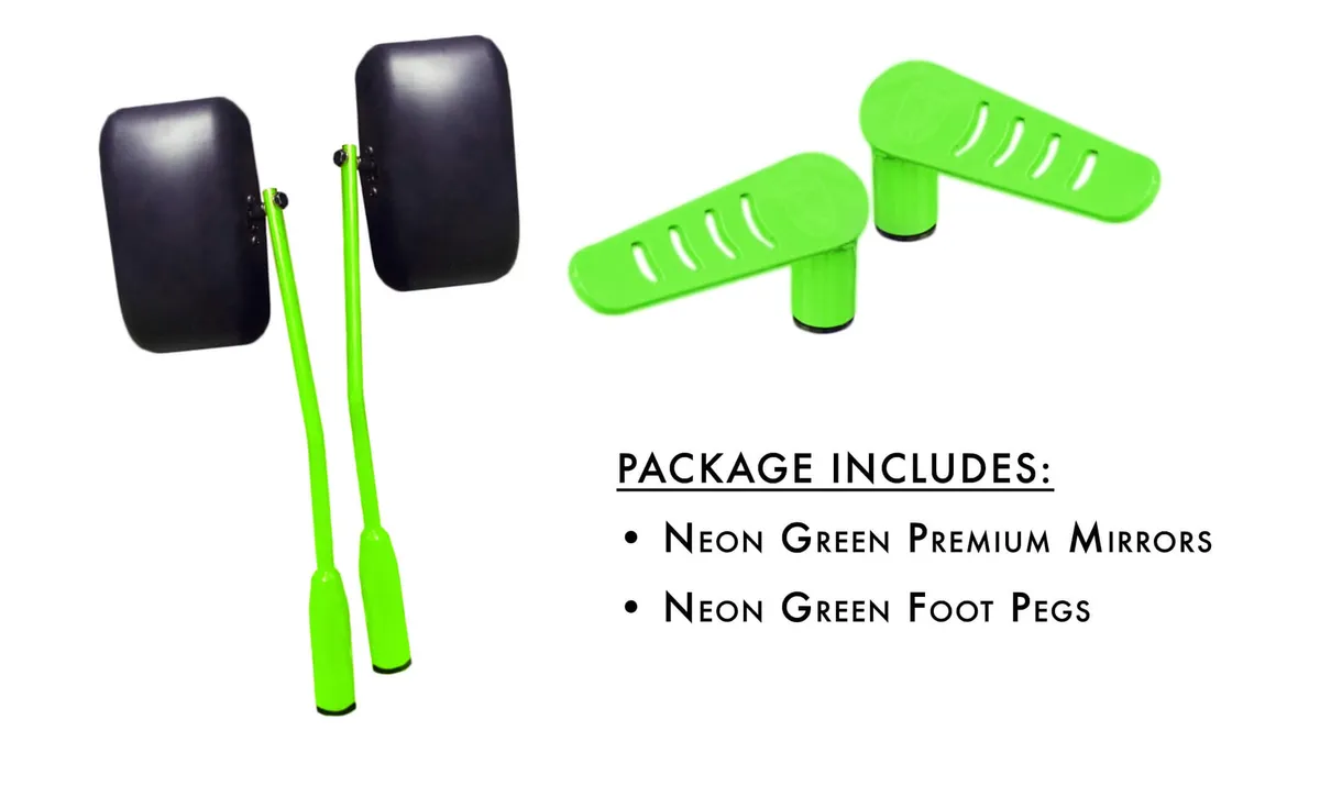 Steinjager Steinjäger Exterior Accessories Gladiator JT 2019 to Present Mirror and Foot Peg Kit Neon Green