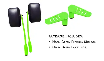 Steinjager Steinjäger Exterior Accessories Gladiator JT 2019 to Present Mirror and Foot Peg Kit Neon Green