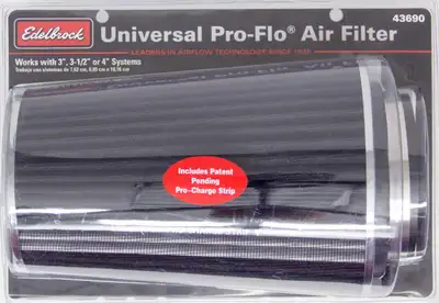Edelbrock Edelbrock 43690 Pro-FloÃ‚® Universal Black Tall Conical Air Filter with 3, 3.5, and 4 Inlet