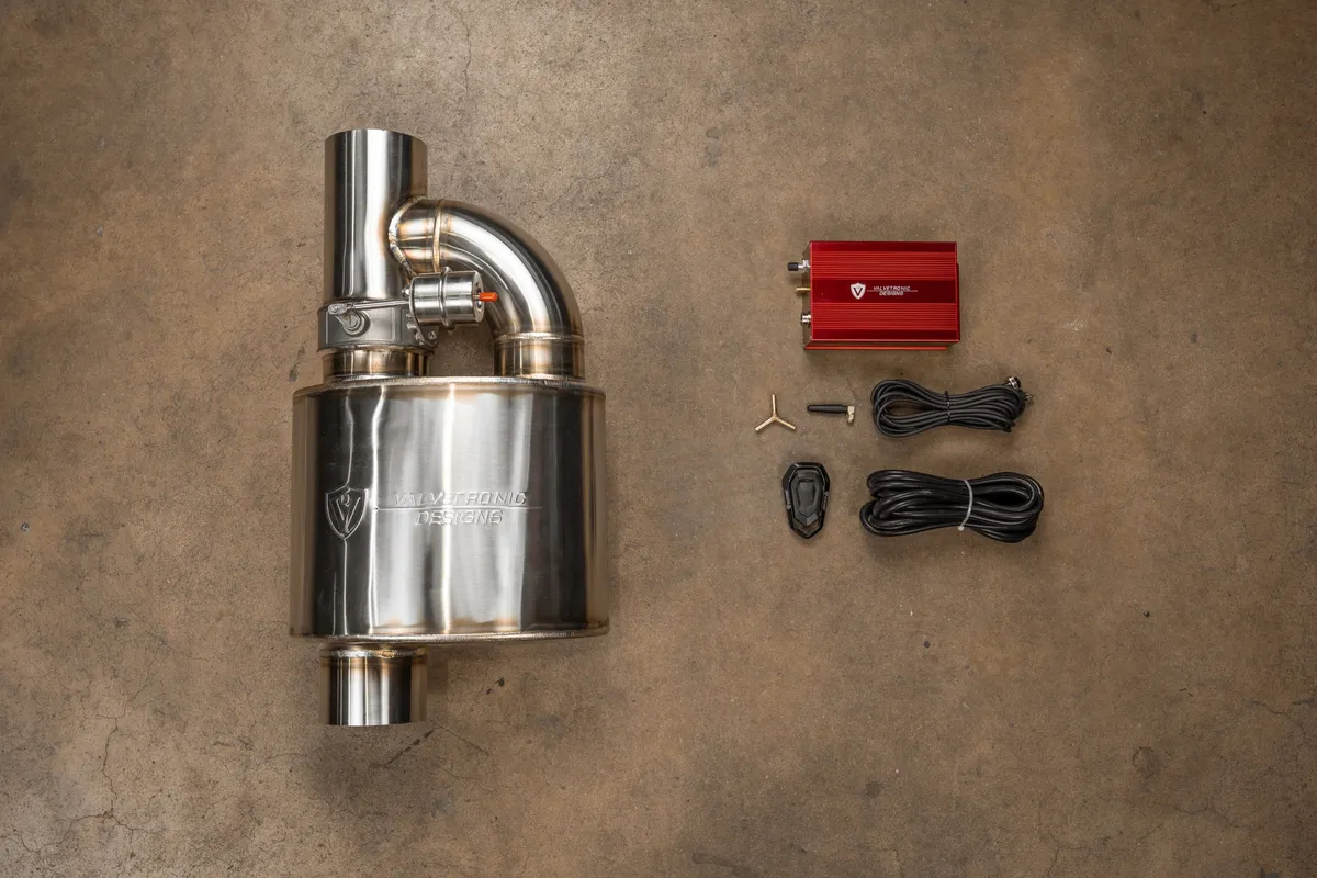 Universal Muffler Kit, Single Inlet Single Outlet, 76MM 3.0 Inch 1 Muffler Valvetronic Designs product image