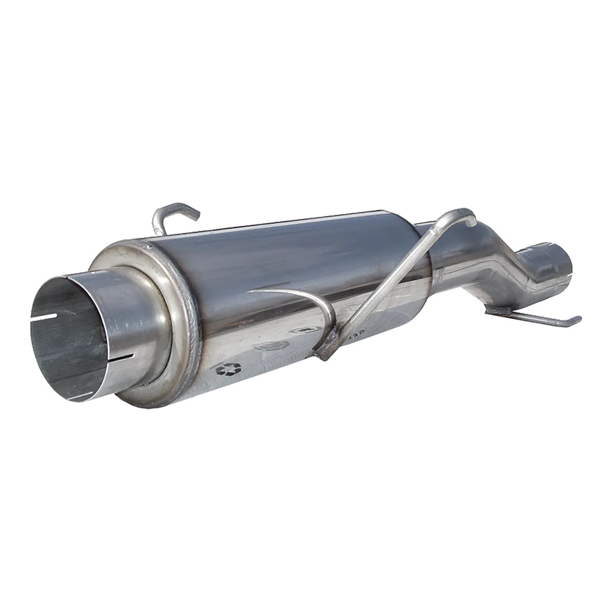 Armor Plus High Flow Muffler Assembly; 4.5 in.; Fits To Stock Only; Incl. 4.5 in. Tip; T409 Stainless Steel; 4.5 in. Outlet Diameter Tip; product image