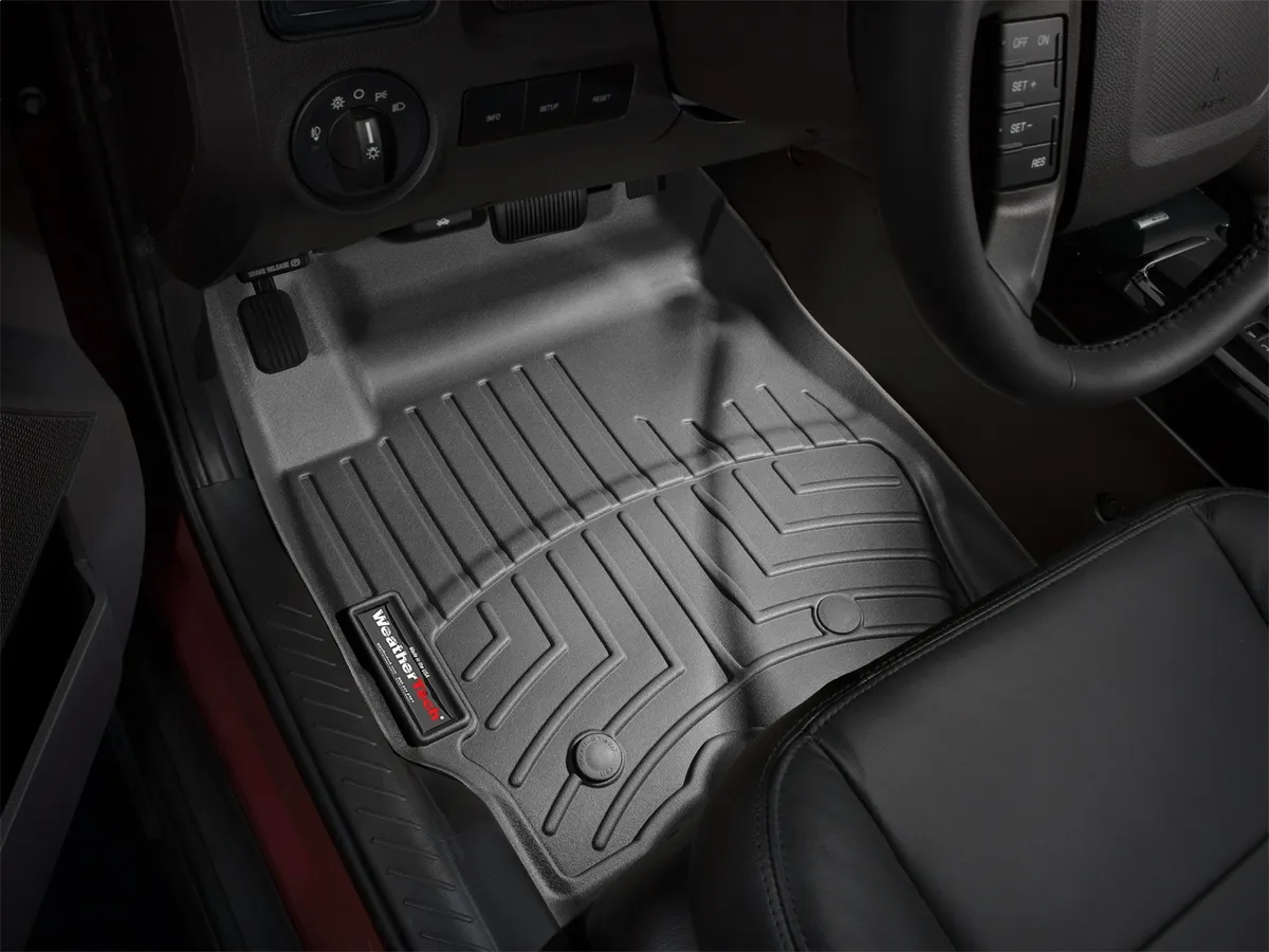 2009 - 2011 Ford Escape Black Front FloorLiner Fits vehicles with two retention knobs not hooks on the driver floor / 2009 + Mercury Mariner Black Front FloorLiner Fits vehicles with two retention knobs not hooks on the driver floor / 2009 + Mazda Tr product image