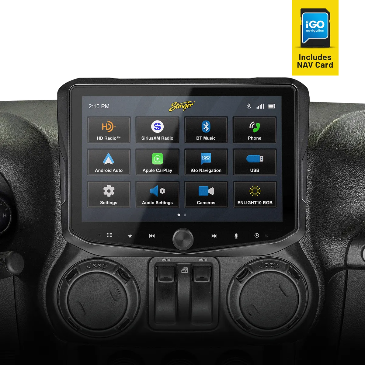 HORIZON10 Jeep Wrangler JK (2011-2018) 10" Radio Fully Integrated Kit w/Nav Card | Displays Vehicle Info & Off-Road Mode product image