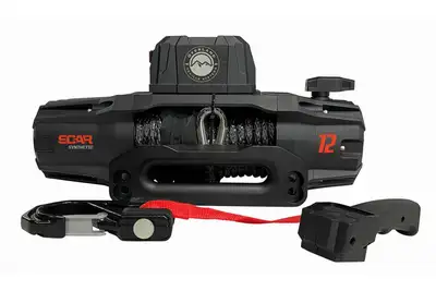 Overland Vehicle Systems SCAR 12P - 12,000 lb. Winch With Synthetic Rope and Wireless Remote Overland Vehicle Systems