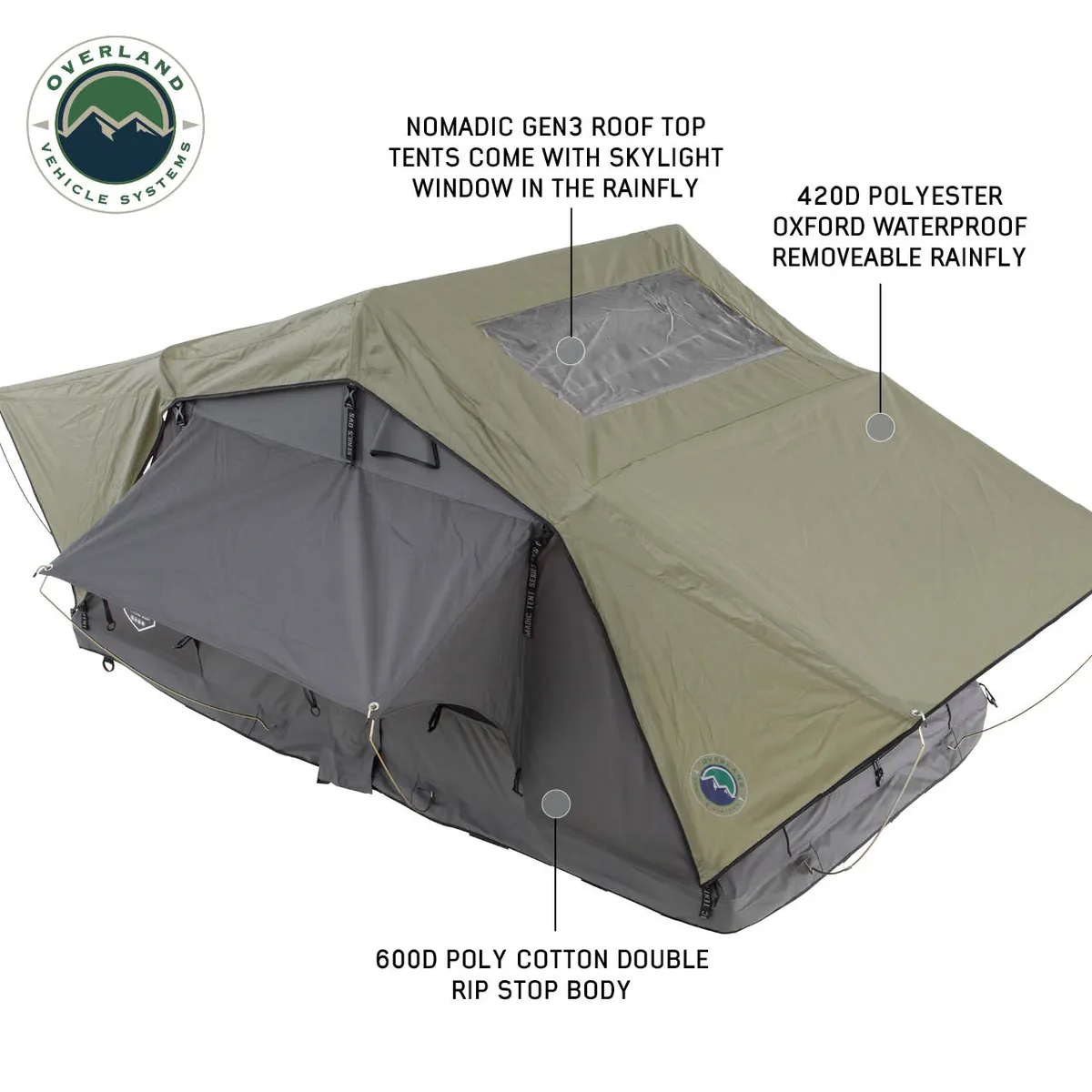 Nomadic 3 Standard Roof Top Tent 3 Person Roof Top Tent Overland Vehicle Systems product image