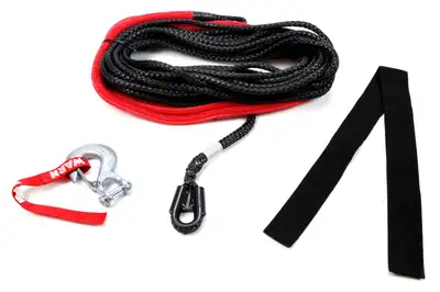 Warn WARN - Spydura (TM) synthetic rope for winches up to 12,000 lbs. (5443 kg) pulling capacity. 3/8" (9.5MM) X 80' (24.4M) Includes forged hook and hardware.