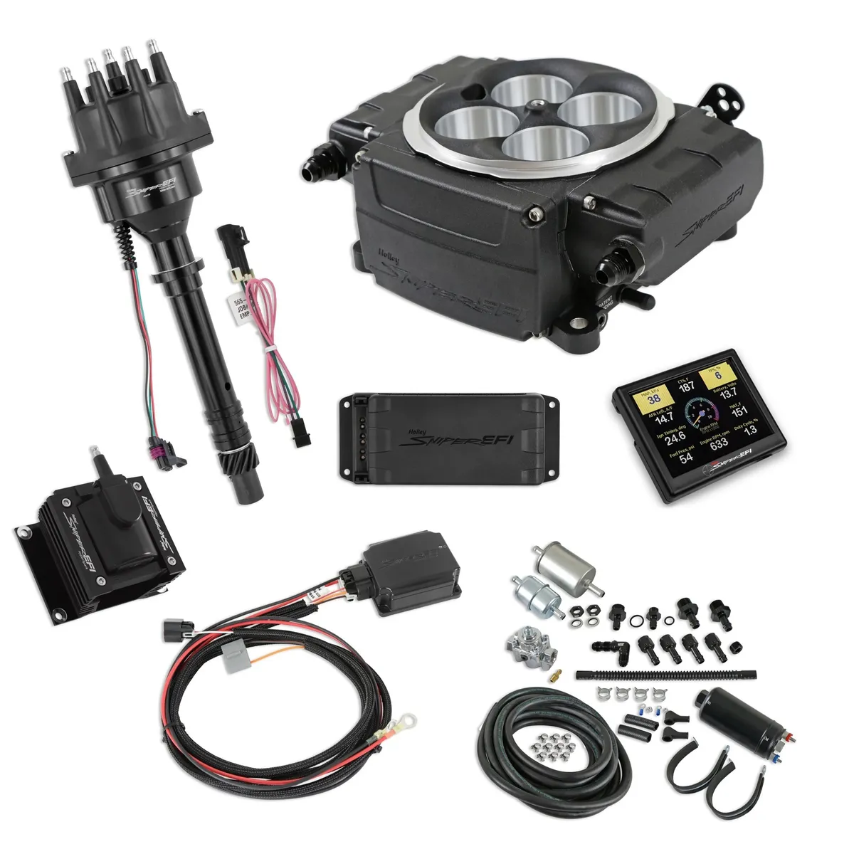 Holley Sniper-2 EFI Master Kit w/SBC Ignition Black