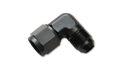 Vibrant Performance 90 Degree Swivel Adapter Fitting; -8AN Female x -8AN Male; 6061 Aluminum; Black Anodized;