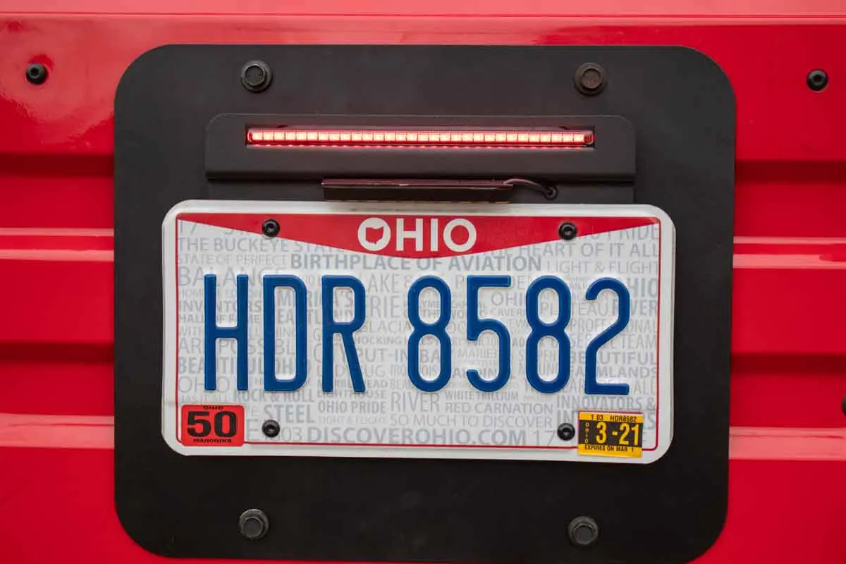 9706 Wrangler Back Side License Plate Mount With LED 2 Stage Gloss Powder Coat product image