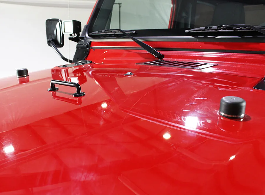 Jeep TJ/JK Windshield Tie Down Kit 97-14 Wrangler TJ/JK Powdercoat Black Kentrol product image