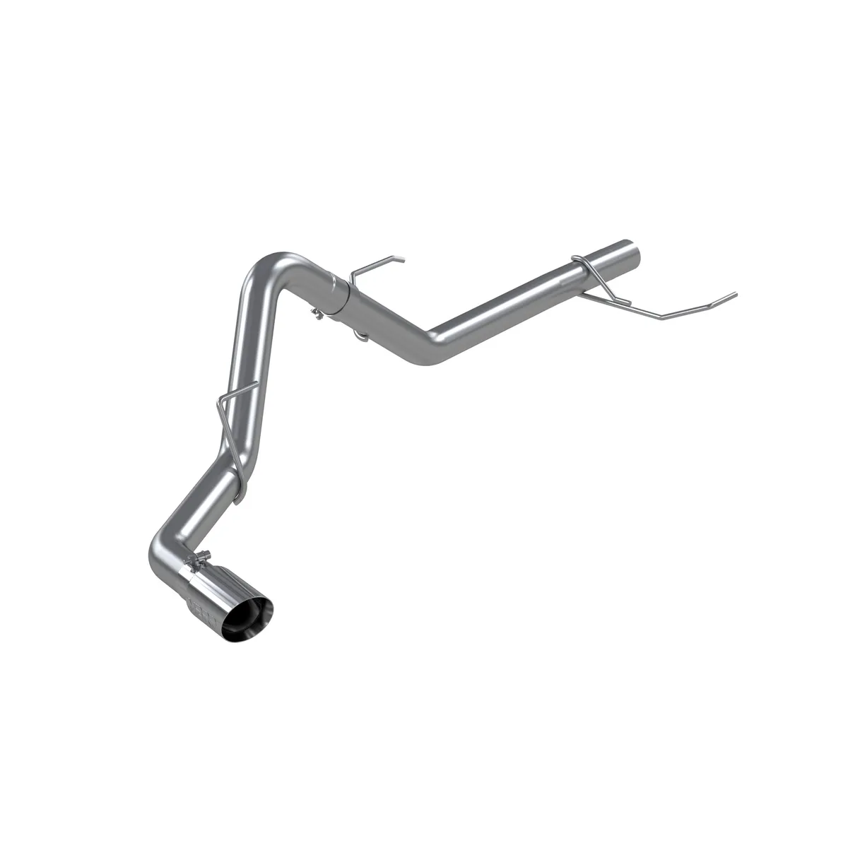 Armor Pro Resonator Back Exhaust System; 3 in.; Single Side Exit; T304 Stainless Steel; 4 in. Dual Wall Tips; product image