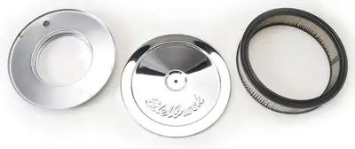 Edelbrock Edelbrock 1208 Pro-Flo Chrome 10 Round Air Cleaner with 2 Paper Element (Deep Flange)