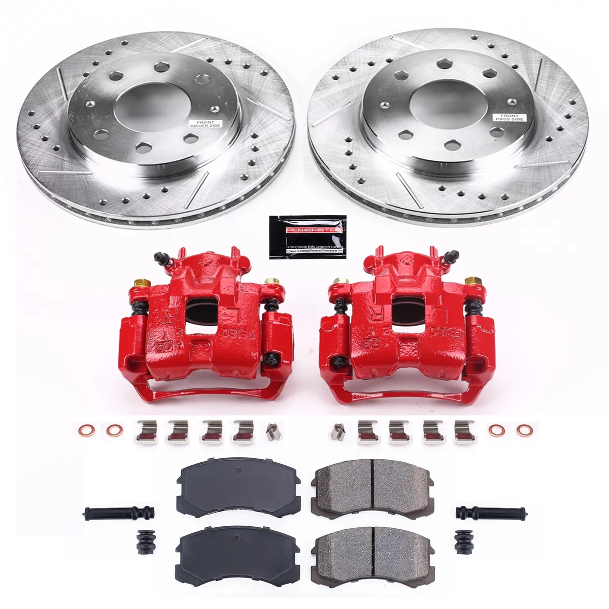 Z23 Evolution Sport Upgrade Kit: Drilled/Slotted Rotors; Carbon-Fiber Ceramic Pads; Powder Coated Calipers product image