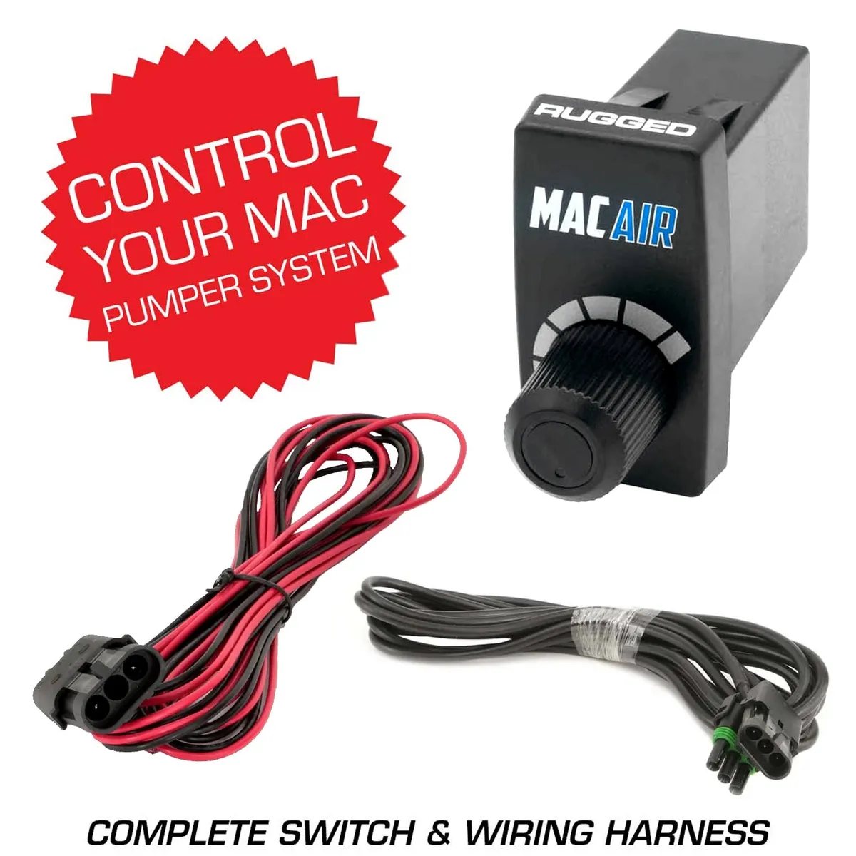 Rugged Radios Rocker Switch Variable Speed Controller (VSC) for MAC Helmet Air Pumper - Complete Switch & Wiring Harness