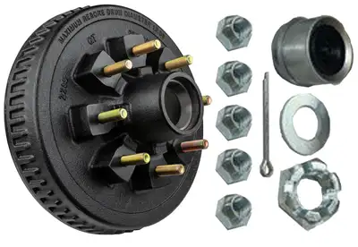 Ultra Fab Products Hub/Drum Assembly Loaded 7000lb Capacity 8 x 6.5 9/16in18 12in Brakes