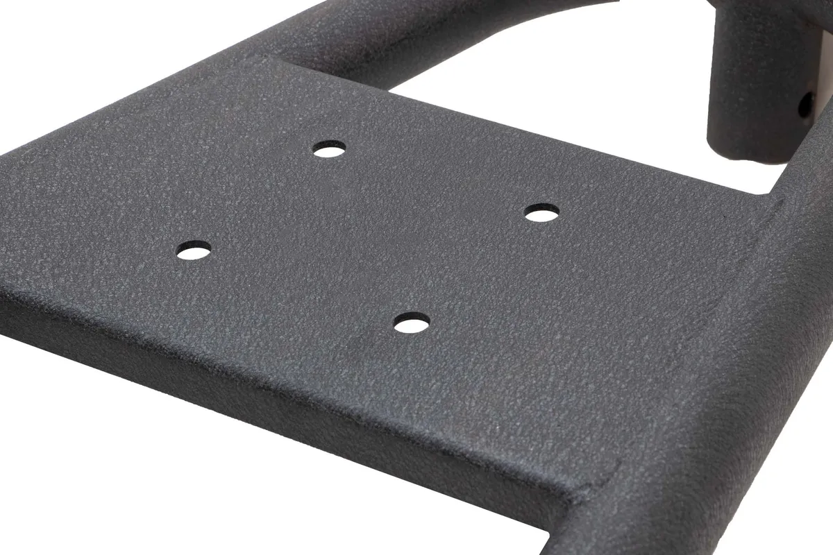 Black Powder Coated, 1/8in. steel construction, Stainless Steel hardware, Includes 3 M14 Chrome Lug nuts product image