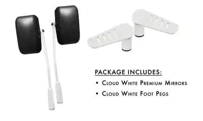 Steinjager Exterior Accessories 2018 to Present Mirror and Foot Peg Kit Cloud White