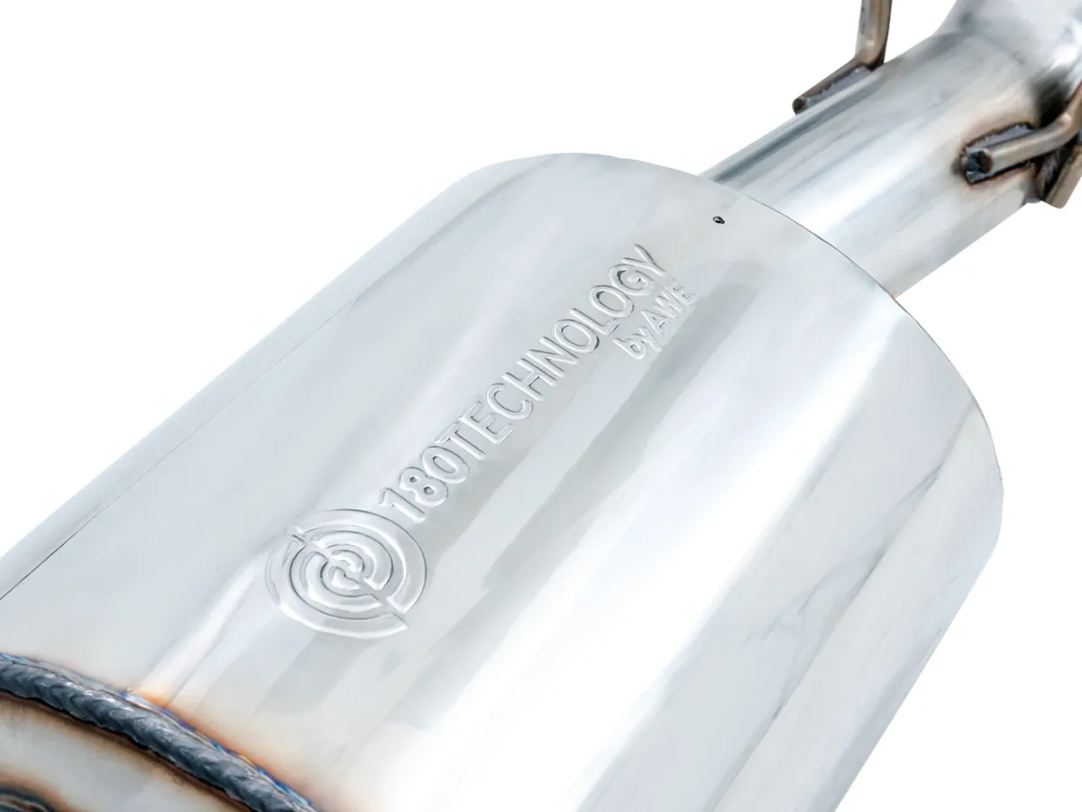 AWE 0FG Single Side Exit Catback Exhaust for 4th Gen RAM 1500 5.7L (without bumper cutouts) - Dual Diamond BlackTips product image