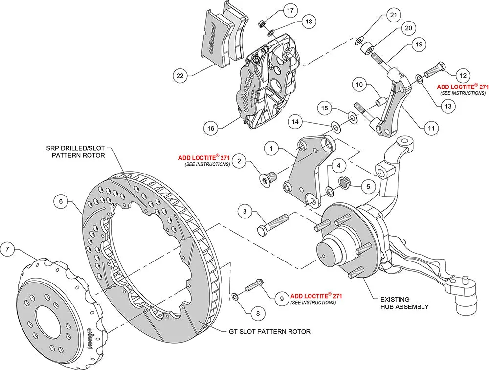 1965 - 1982 Chevrolet Forged Narrow Superlite 6R Big Brake Front Brake Kit (Hat) - 140-10617 product image
