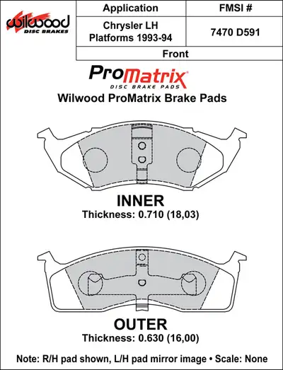 Wilwood Brakes 1993 - 1997 Chrysler, Dodge, Eagle Original Equipment Pads - 150-D0591K