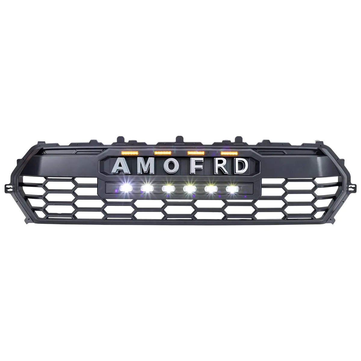 Trd Pro Style Front Grille w/ LED Off-Road Lights, Amber Lights And Diy Letters For 2024+ Toyota Tacoma- Matte Black | in Stock on Apr 30 product image