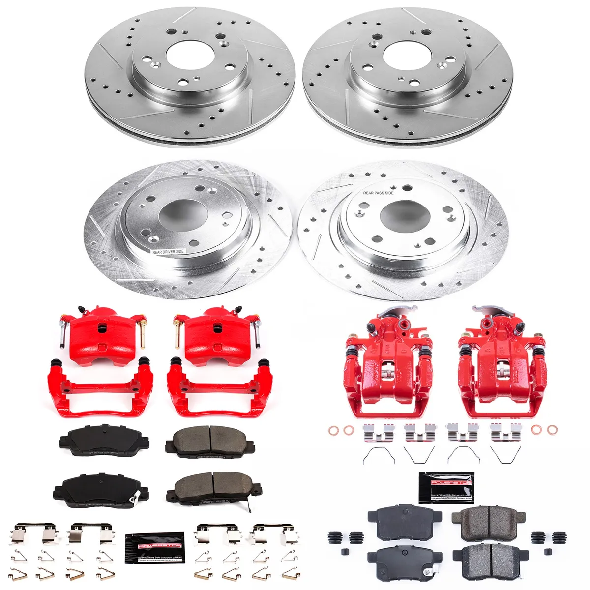 Z23 Evolution Sport Upgrade Kit: Drilled/Slotted Rotors; Carbon-Fiber Ceramic Pads; Powder Coated Calipers product image