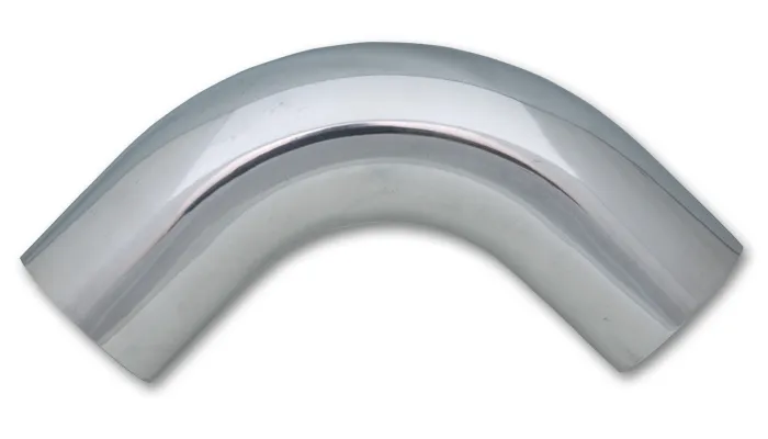 Vibrant Performance 90 Degree Aluminum Bend; 1.5 in. O.D.; 2.25 in. Centerline Radius; 4 in. Leg Length From Targent; 1.6MM Wall Thickness; 6063 Aluminum; Polished;
