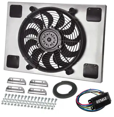 Derale Derale 66827 Powerpack - High Output Single 14 RAD Fan/Alum Shroud Kit w/ PWM Controller