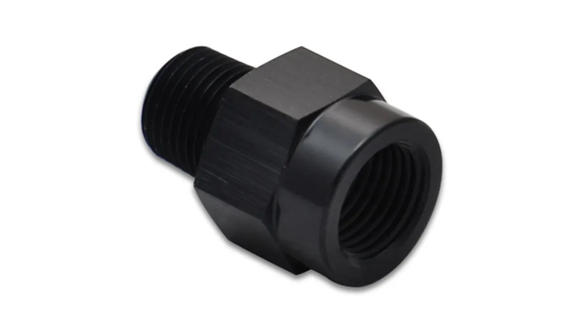 Npt to Bsp Adapter Fitting; Female to Male; 0.125 In. Npt; 0.125 In. Bsp; 6061 Aluminum; Black Anodized; product image