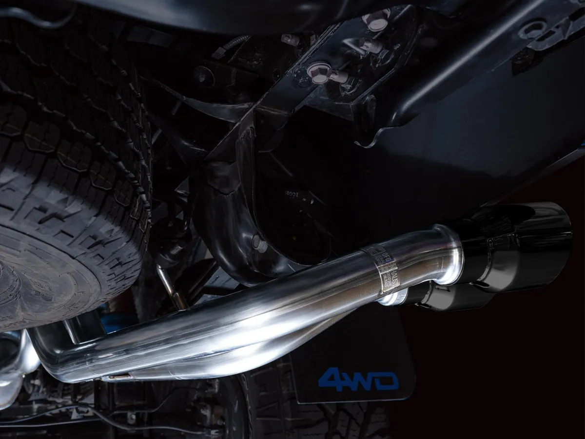 AWE 0FG Exhaust with BashGuard for 3rd Gen Tacoma - Dual Diamond Black Tips product image