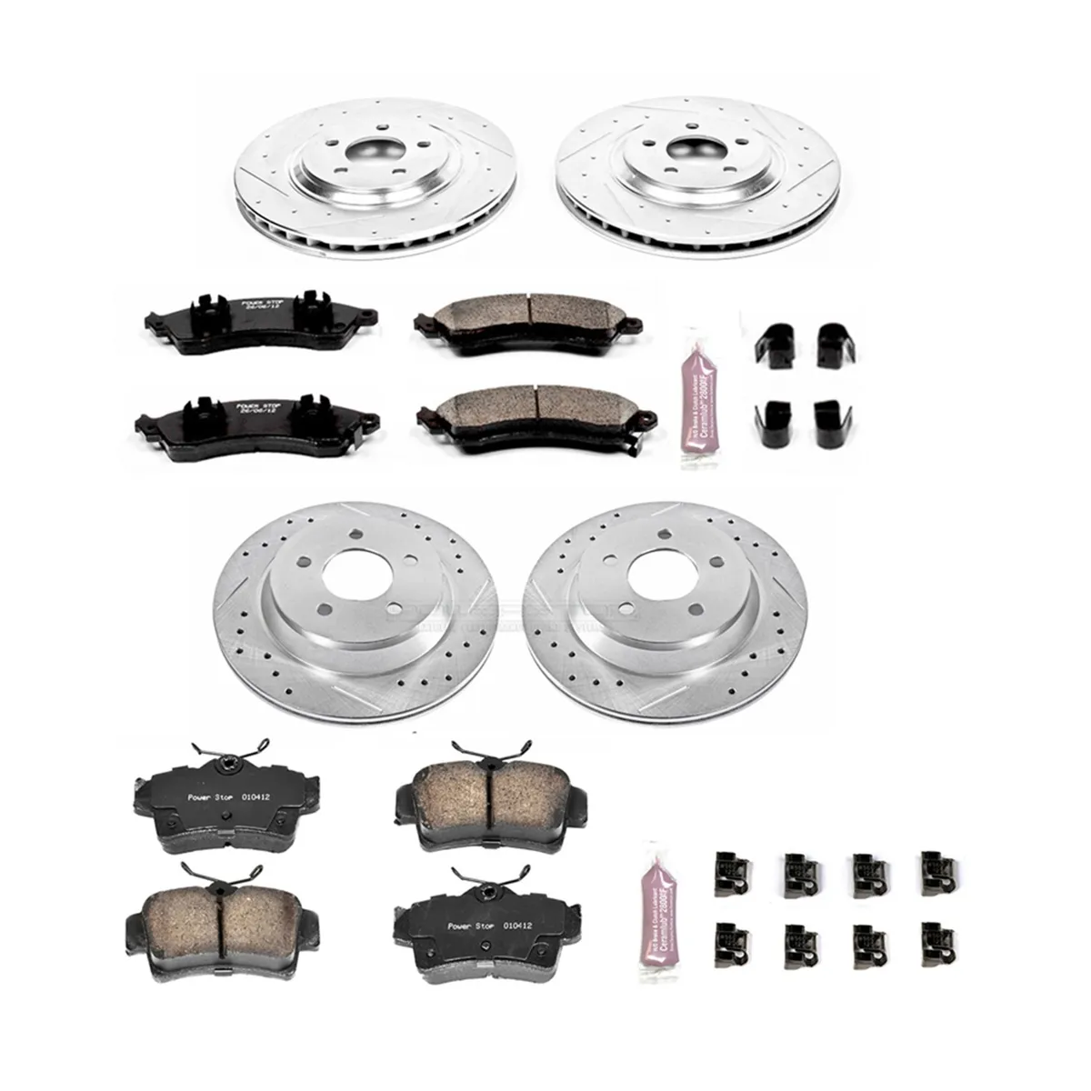 Z23 Evolution Sport Upgrade Kit: Drilled/Slotted Rotors; Carbon-Fiber Ceramic Pads W/Hardware product image