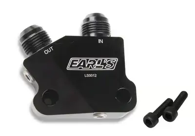 Synergy Manufacturing Earls LS Side Mount Oil Cooler Adapter, 10 AN Male, (2) 1/8" NPT Ports