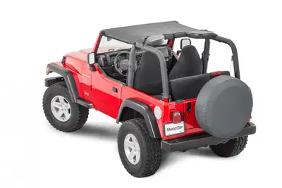 MasterTop Jeep TJ Bimini Top For 97-06 Wrangler TJ and TJ Unlimited Black Diamond MasterTop