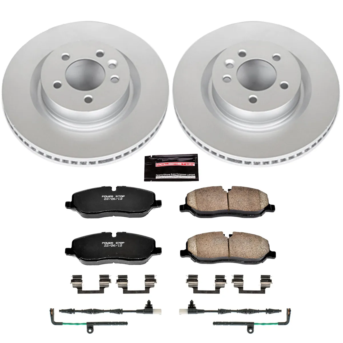 Z23 Sport Geomet Coated Rotor Kit For European Vehicles: Genuine Geomet Fully Coated Rotors; Carbon-Fiber Ceramic Pads W/Hardware; Pad Sensors product image