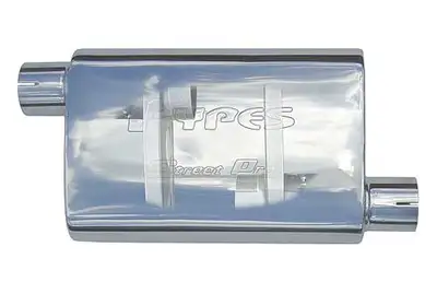 Pypes Performance exhaust Street Pro Series Muffler 14 in 2.5 in Offset/Center Hardware Not Incl Natural 409 Stainless Steel Pypes Exhaust