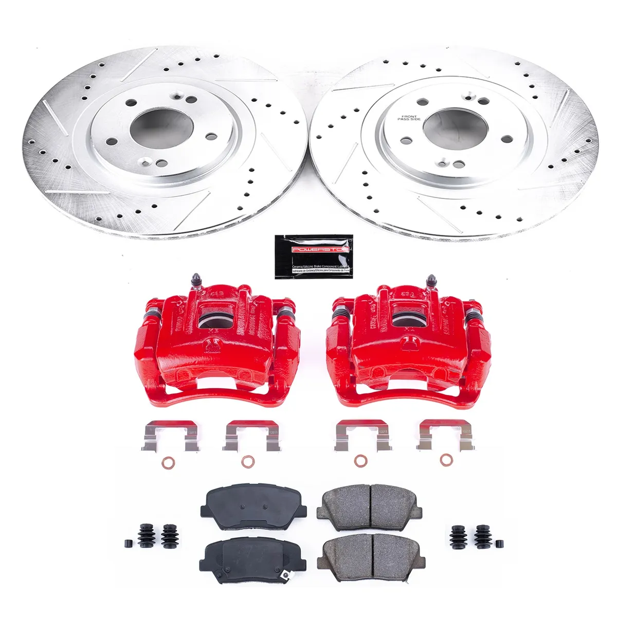 Z23 Evolution Sport Upgrade Kit: Drilled/Slotted Rotors; Carbon-Fiber Ceramic Pads; Powder Coated Calipers product image