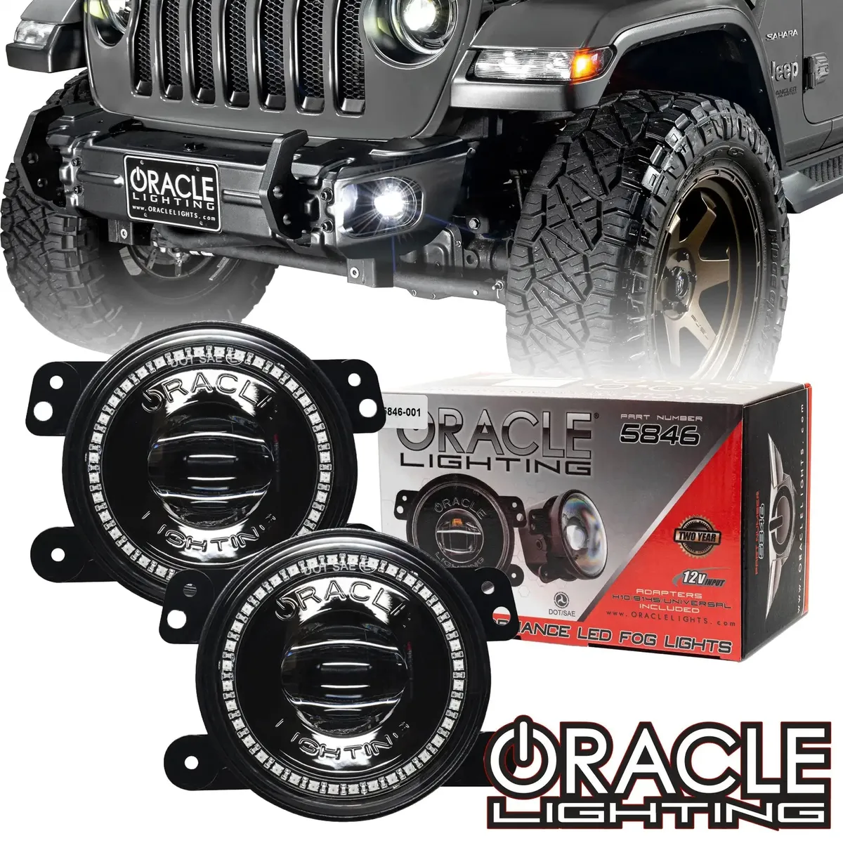ORACLE Lighting Jeep Wrangler JK/JL & Gladiator JT High Performance 20W LED Fog Lights - Dynamic ColorSHIFT product image