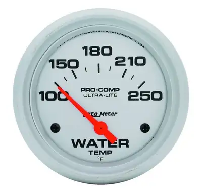 AutoMeter Gauge, Water Temp, 2 5/8", 100-250?F, Electric, Ultra-Lite