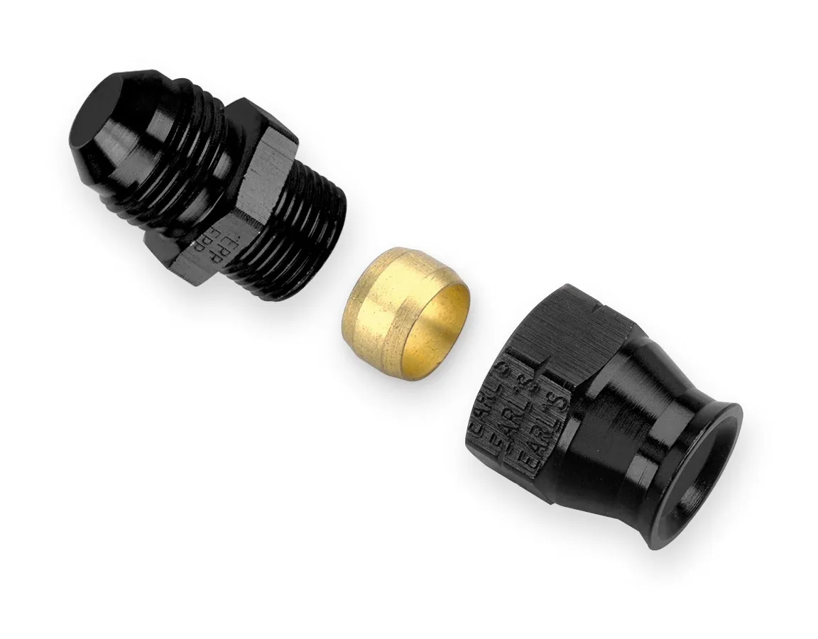 Earl's Performance Black Ano Alum Tube Adapter 6 Male an to 1/4in