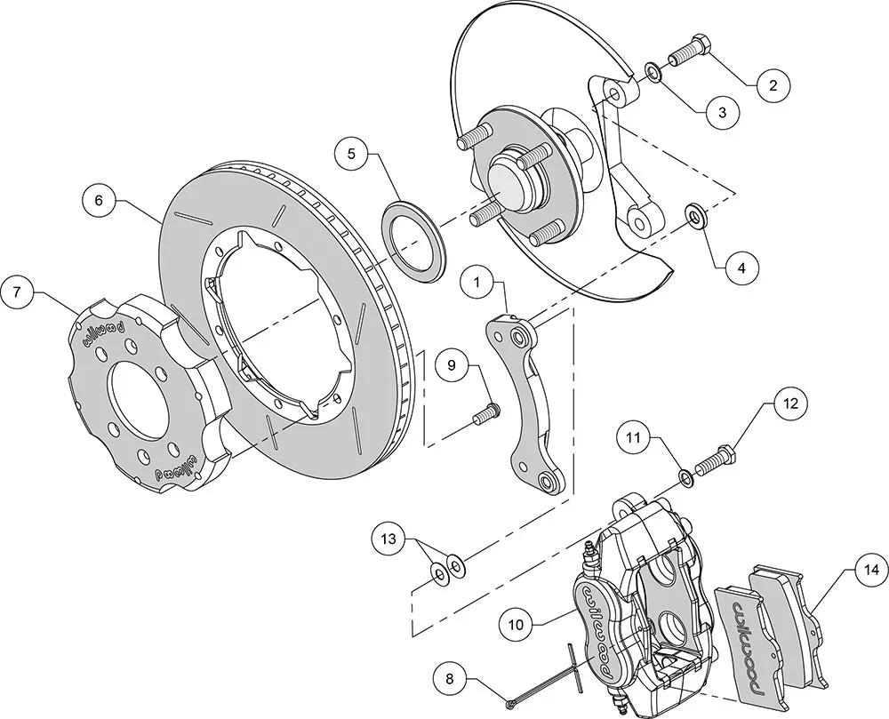 1991 - 2005 Mazda Forged Dynalite Big Brake Front Brake Kit (Hat) - 140-13379 product image