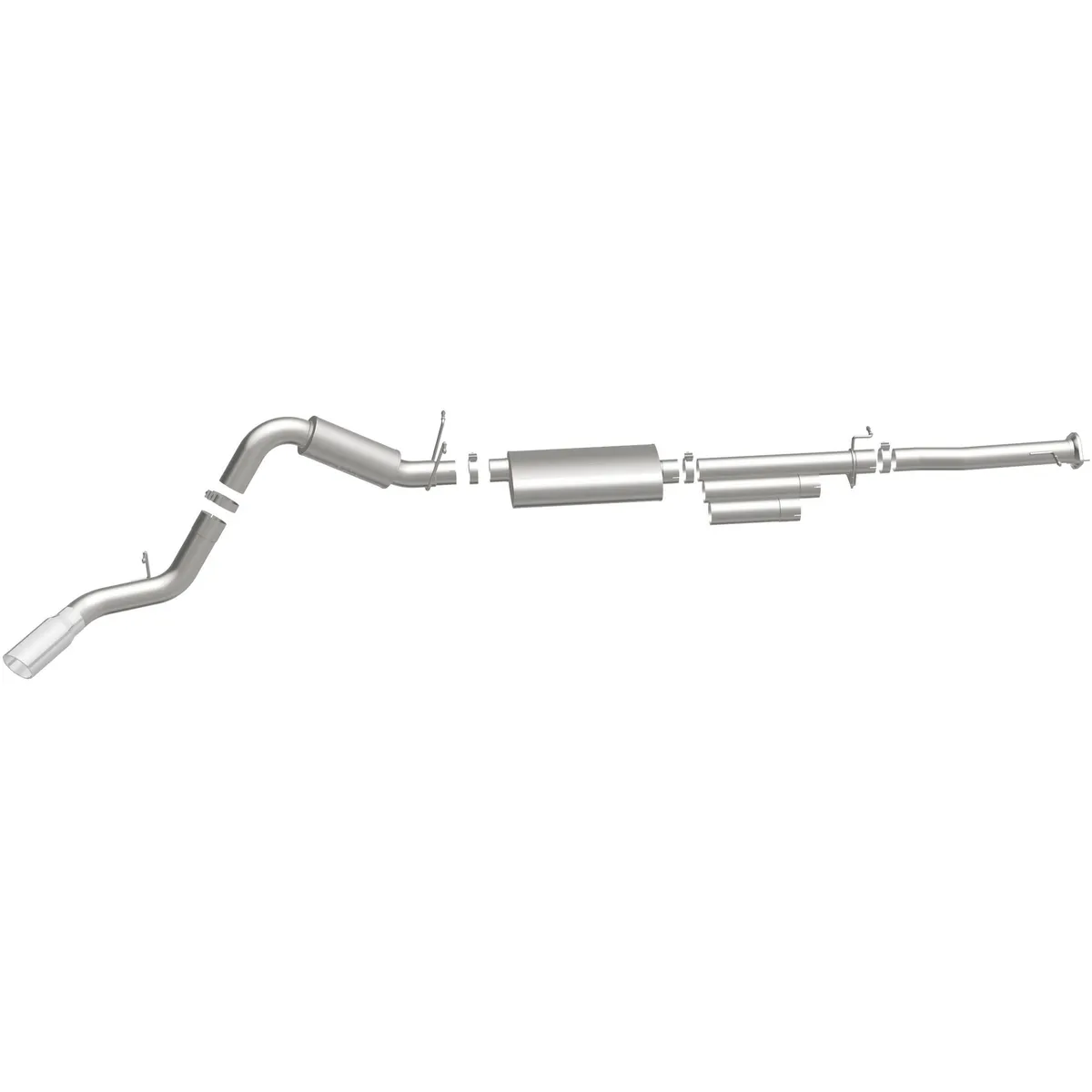 v8 6.0l; Standard Cab; 97.6in. Bed5 x 11 x 22in. Muffler; 4in. Tubing; 5in. Polished Stainless Tip; Single Passenger Side Rear Exit product image
