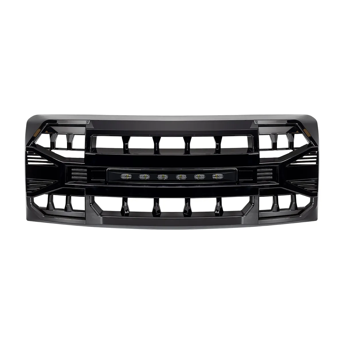 American Modified Amfmaa00129 Armor Grille With Off-Road Lights - Glossy Black product image