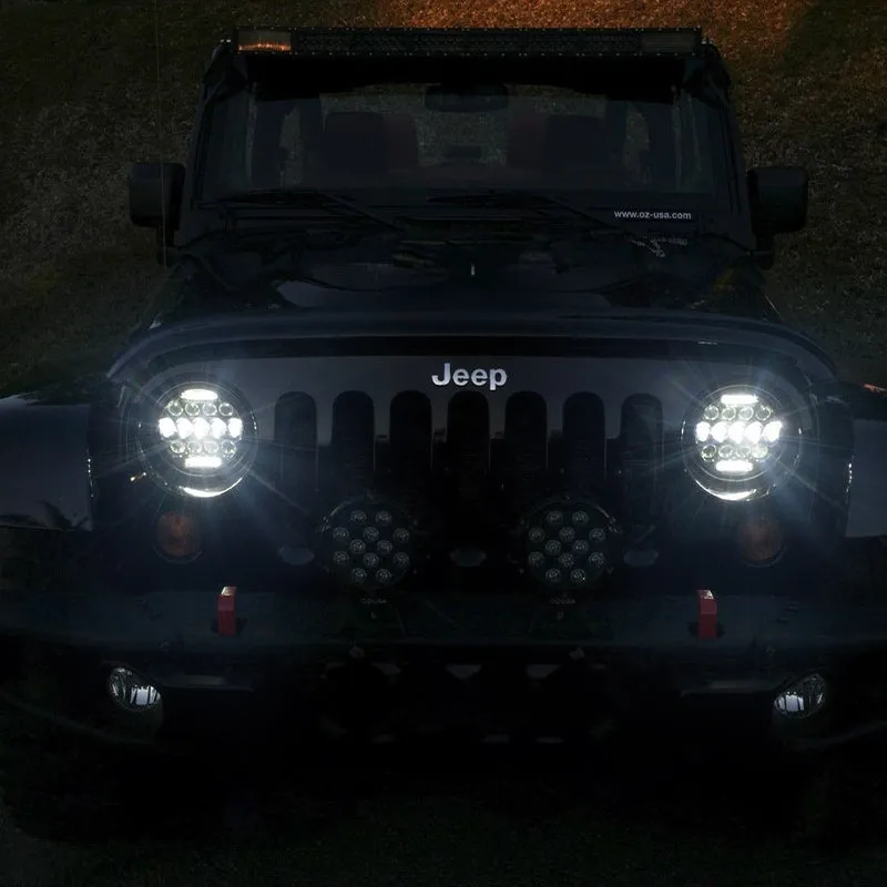 "Honey Comb 7"" 75W Cree LED Headlight DRL Hi/Lo Beam For 1997+ Jeep Wrangler JK/TJ/CJ/LJ/JL & Gladiator JT" product image