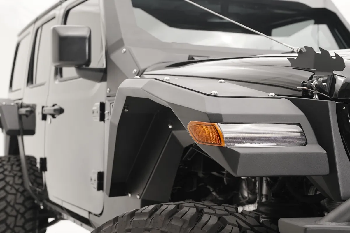 Fender Flare; 2 Stage Black Powder Coated; Full Width Front; w/Base Fender; product image