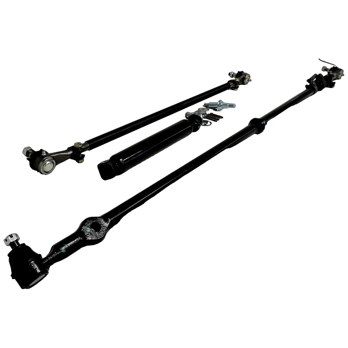 Black Steering Kit w/ Lhd;complete Steering Kit;includes All 4 Tie Rod Ends, Adjusters w/ Hardware, And a Steering Stabilizer product image